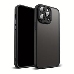 TEMU 아이폰 16 15 14 13 12 11 프로 맥스 플러스용 디럭스 매트 폰 케이스, 투명한 카메라 렌즈 보호기 하드 아머 충격 방지 및 낙하 방지 남성용 모바일 폰 케이스