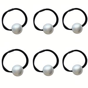 TEMU 고급스러운 진주 모양 여성용 머리끈 6개 세트 - 높은 탄성, 손상 없는 포니테일 홀더