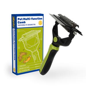 TEMU 삼합일 반려동물 그루밍 도구 - 언더코트 레이크, 탈모 브러시, 강아지 고양이 털갈이 빗, 강아지 탈모 브러시, 이중층 털, 장모단모용 전문가용 그루밍 브러시, 그린, 휴일, 선물