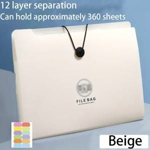 TEMU A4 사이즈 대용량 컬러 파일 가방 1개, 다층 문서 홀더, 학생 시험 답안 보관용 투명 삽입 부클, 학습 및 사무용품 정리에 적합