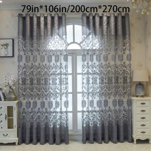 TEMU 1패널 유럽 스타일 라이트 럭셔리 자카드 여름 쉬어 커튼, 아일렛 걸이 방식, 거실, 침실, 사무실, 발코니, 주방, 창문 장식 등에 적합