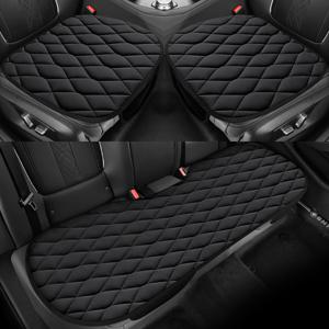 TEMU 자동차 시트 쿠션 3종 세트, 대형 마름모꼴 퀼팅 스티치 디자인, 플러시 패브릭 시트 커버, 편안하고 부드러움, 정교한 디자인, 간편한 설치, 다양한 차종에 적합, 사계절용