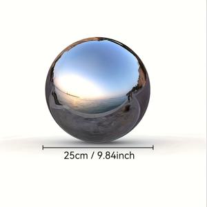 TEMU 스테인리스 스틸 속이 빈 구체, 9.84 미러 광택 볼, 실내 장식품, 실외 장식 볼, 수영장 플로팅 볼, 쇼핑몰, 리셉션 공간 및 웨딩 장식에 적합