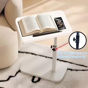 TEMU 다기능 높이 조절 및 플립형 사이드 테이블, 스타일리시한 나무 데스크탑이 있는 메탈 프레임 - 휴대용 소파 사이드 테이블 소형 커피 테이블, 인체공학적 디자인 - 거실, 침실, 게임 룸에 적합