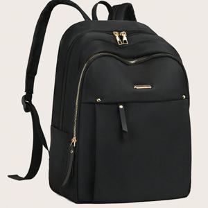 TEMU 여성을 위한 다용도 단색 멀티 포켓 백팩, 중고등학교 대학 학생용 캠퍼스 신학기 책가방, 가벼운 캐주얼 야외 휴가 여행용 데이팩, 간편한 비즈니스 출퇴근 작업용 백팩