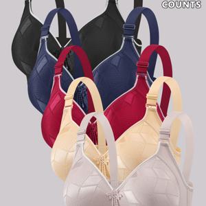 TEMU 얇고 편안하며 통기성이 좋은 플러스 사이즈 여성 브라 5종 세트. 자석이나 언더와이어가 없으며, 고정 컵으로 지지력을 제공하고 하체 붕괴를 방지합니다.