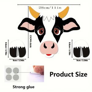 TEMU 1개 27.94cm 울타리 너머로 내다보는 소 장식 - 정원, 헛간용 내구성 있는 폴리프로필렌 러스틱 농장 동물 아트, 날씨에 강한 야외 장식, 전기 필요 없는 소 장식, 헛간 장식, 표현적인 디테일