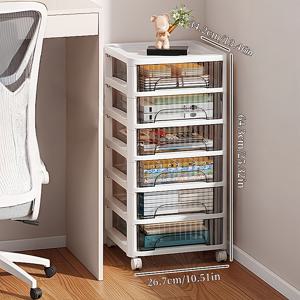 TEMU 3/4/5/6단 다용도 투명 서랍 수납 카트, 바퀴 및 장착 오피스 파일 캐비닛, 홈 플라스틱 타워 정리함 - 사무실, 스터디룸, 침실 & 기숙사용