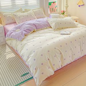 TEMU 4pcs 세트 (1*이불커버 + 1*침대 시트 + 2*베개커버, 이불솜 미포함) 프린팅 침구세트, 부드럽고 편안한 사계절용, 침실 및 게스트룸에 적합, 선물로도 완벽