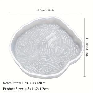 TEMU 워터 웨이브 플레이트 실리콘 몰드, UV 레진에 적합 - 원형 트레이 공예 용품, 홈 데코 및 수공예, 독특한 디쉬 제작에 완벽