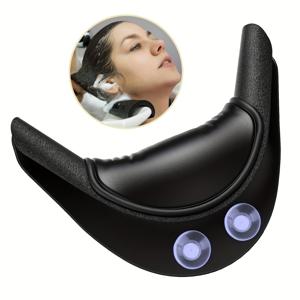 TEMU 샴푸용 전문가용 목 쿠션 - 흡착 컵 2개, 미끄럼 방지 및 편안함을 위해 설계됨. 모든 헤어 타입에 적합한 U자형 베개로 머리 세수를 지원합니다. 살롱 싱크대 및 샴푸 세면대에 적합합니다.