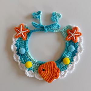 TEMU 귀여운 물고기와 애완동물 목걸이, 애완동물용 장식용 물땀 보호대, 수제 직조 목걸이, 소형견과 고양이에게 완벽, 고양이와 강아지에게 이상적인 액세서리, 모든 계절에 적합, 크리스마스, 할로윈에 좋습니다.