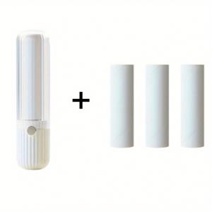 TEMU 1+3개 휴대용 미니 롤러 - 강력 접착제, 교체 가능한 롤러 헤드, 여행용 사이즈, 옷·침구·애완동물 털 제거용 초강력 스티커 롤러