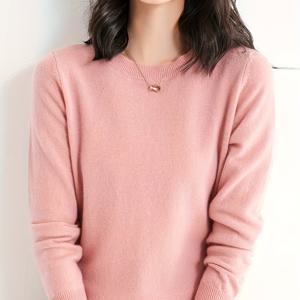 TEMU 가을 겨울 솔리드 컬러 긴팔 풀오버 스웨터 - 우아한 패션 여성용 라운드넥 따뜻한 니트웨어, 부드러운 감촉 슬림핏 베이스 레이어