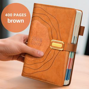 TEMU 2026 캘린더 플래너 하드커버 - 두꺼운 종이 & 강화 케이스, 시간 관리, 일기 작성, 데스크탑 정리, 성인용 플래너, 사무실, 선물, 연도 다이어리 플래너