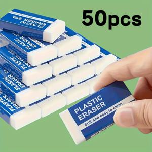 TEMU 20/50개입 2B 지우개 - 내구성이 좋고 지우기가 용이하여 필기, 드로잉 및 미술 프로젝트에 적합합니다. 휴대용 파우치에 담긴 생생한 멀티 컬러, 미술 프로젝트 용품, 신학기 필수품