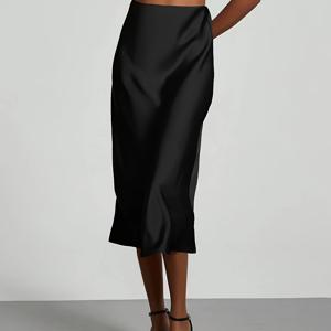 TEMU 새틴 하이웨이스트 우아한 커뮤터 머메이드 스커트