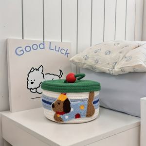 TEMU 1개 귀여운 동물 모양 뚜껑 포함 수납 바구니 - 파스텔 색상 (핑크, 그린, 옐로우, 브라운, 레드, 퍼플, 오렌지, 청록색, 네이비, 버건디, 골든, 선반 바구니)