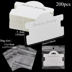TEMU 200개 보관용 주얼리 디스플레이 키트 (보호백 포함) - 팔찌, 목걸이, 귀걸이용 종이 카드 태그 & 액세서리 매달기 포장 카드, 비즈 및 주얼리 제작 필수품