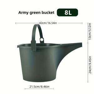 TEMU 8L 계량 눈금이 있는 물뿌리개, 플라스틱 비료통, 채소 및 꽃 물주기용 긴주둥이 정원 물뿌리개통