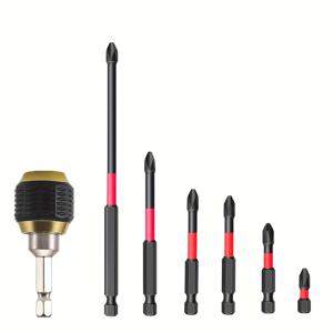 TEMU 7피스 퀵 릴리스 척 어댑터 및 육각 핸들 드라이버 세트, 육각 생크 자체 잠금 연결 로드 비트, 육각 핸들 전동 드라이버 세트, 스틸 십자 헤드 자석 드릴 비트 세트, 팝업 육각 생크 퀵 체인지 조인트