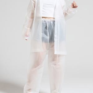 TEMU 흰색 옷과 바지 두 세트. 아웃도어용 남녀공용 보온 방수 두꺼운 비옷, 야외 레저 하이킹용 비옷, 방풍 고품질 보온 통체형 비옷 1개, 여행 및 아웃도어 사이클링용 휴대용 비옷, 성인용 비옷