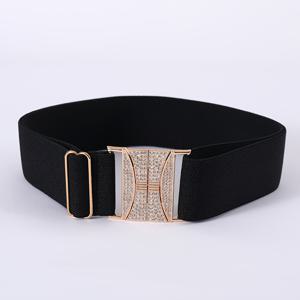 TEMU 1개 라인스톤 사각 버클 장식 허리 벨트, 간편한 패션 탄성 드로스트링