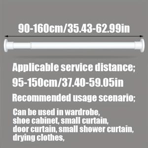 TEMU 펀치 없는 연장 막대, 벌집형 베이스로 접착력 강화, 내장 스프링, 강력한 하중 지지력, 샤워 막대, 건조 막대, 커튼 막대, 로마식 막대, 옷장 지지 막대, 도어 커튼 막대에 매우 적합