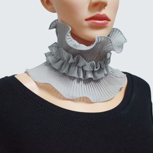 TEMU 자외선 차단 보온 스카프 스타일 넥워머, 흑백 메쉬 레이스 탈부착식 인조 칼라, 여성용 다용도 스탠드업 칼라, 캐주얼 의상 포인트, 관리가 쉬운 액세서리