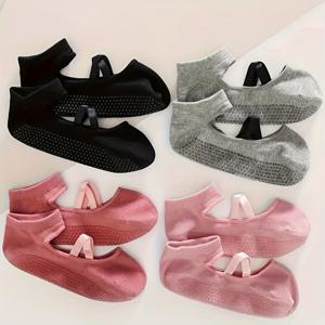 TEMU 3/4/5/6/8팩 여성용 미끄럼방지 요가 양말 - 전문 스포츠 그립, 러닝, 헬스, , 발레 및 바닥 운동에 적합 - 다양한 색상: 블랙, 핑크, 그레이, 레드, 아치 지지 & 발목 쿠션 - 댄스 및 피트니스 애호가를 위한 이상적인 선물, 필수 트레이닝 장비, 내구성 있는 소재, 체육관 필수품,강화된 스티칭,통기성 원단,체육관 다니는 사람들