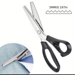 TEMU 1개 패브릭 커팅용 톱니가위, 재봉용 지그재그 가위, 레이스 가위, 톱니모양 컷