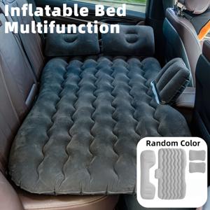 TEMU 다양한 차량 모델용 인플레이터블 매트리스, 접이식 여행용 슬리핑 패드, 뒷좌석용, 랜덤 컬러 블랙/그레이, 보관 간편