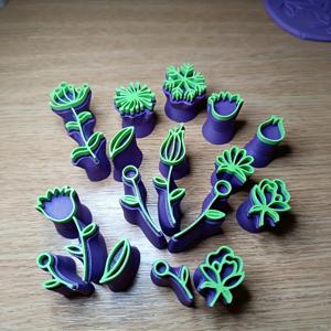 TEMU 19가지 고급 도자기 도구, 내구성이 뛰어난 PVC 소재로 제작된 독특한 점토 스탬프 (꽃과 잎을 누름), 공예 및 예술 작품에 적합 (크리스마스 및 생일 선물), 수제 선물, 잎 패턴, 고품질 스탬프