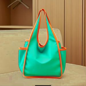 TEMU 접이식 쇼핑 토트백, 휴대용 심플 멀티 컬러 대형 사이즈 에코백, 식료품 쇼핑백, 특수 가방, 대용량 가방