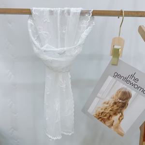 TEMU 레이스 자수 리본 스몰 스카프, 브라이덜 베일 헤어밴드, 레이스 허리 감개, 해변 사진용 스카프, 영원한 부드러운 레이스 질감 스카프, 스몰 롱 넥 스카프, 헤어밴드, 허리 벨트, 의상 코디레이션용 스카프, 아우터 숄