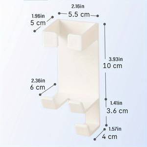 TEMU 접착식 고리형 고데기 보관함 1개, 욕실 수납장 문용 벽걸이형 스트레이트닝 빗 및 고데기 홀더, 헤어 스타일링 도구 정리대