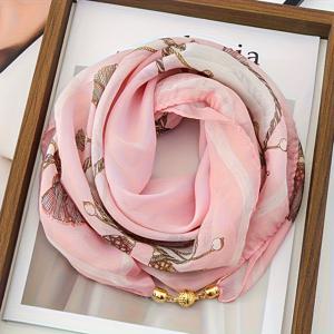 TEMU 1/3개 패션 프린트 자석 클립 스카프, 여성용 장식 목도리, 자석 클립 따뜻한 소형 스카프, 얇은 다용도 스카프, 겨울용 자석 클립 스카프, 봄/가을 다용도 얇은 스카프, 소형 목도리 액세서리