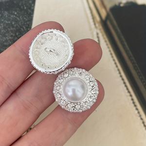 TEMU 고품질 진주와 라인스톤 우산 모양 원형 아연 합금 코트 수트용 금속 단추 5개 세트, 스웨터 세트 드레스 장식용 잠금 장치