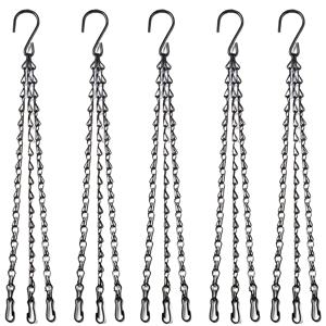 TEMU 36cm/14.17인치 블랙 행잉 바스켓 체인 후크 5개/8개 세트, 화분용 교체 체인, DIY 새먹이통, 화분, 랜턴 및 장식용 체인에 적합