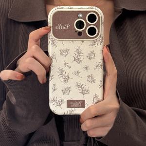 TEMU 휴대폰 케이스 - 빈티지 아티스틱 플로럴 폰 케이스, Apple 17 Pro Max, Iphone 15 호환, 인조 가죽 질감, 14 전체 커버, 13/12/11 소프트 케이스
