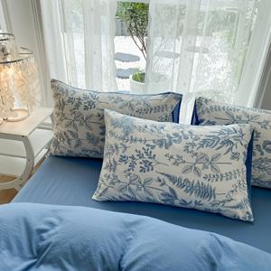 TEMU 1개 신선하고 심플한 워싱 프린트 베개 커버, 모던한 꽃무늬 디자인, 꼭 맞는 딥포켓, 꽃무늬 베개 커버, 부드러운 베개 커버 *1개, 베개솜 미포함. 피부 친화적이고 부드럽고 편안하며 통기성이 좋음. 기계 세탁 및 손세탁 가능. 색바램 및 변형 방지. 편안한 수면을 선사함. 거실 소파, 기숙사, 침실, 객실에 적합. 사계절용