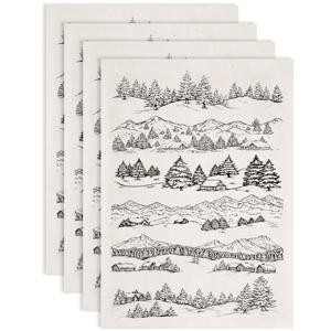 TEMU 열전사 용지 4개, 종이 세라믹 데칼, 도자기 세라믹 점토 전사 용지, 언더글레이즈 꽃 용지, 산 520X370mm 패턴: 48X33mm