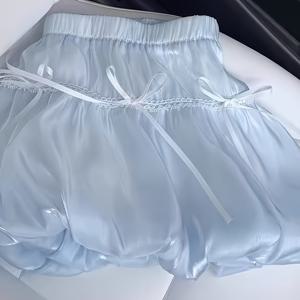 TEMU 여성용 스위트 앤 유스풀 하이웨이스트 숏 스커트. 2025년 신상 디자인으로 패치워크 리본과 반짝이는 꽃잎 스타일이 특징이며 여름에 잘 어울립니다.