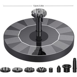 TEMU 고품질 IPX8 1W-1.5W 태양광 분수대, 새 목욕탕용, 물 분수, 태양광 연못 통기기, 태양광 수조 분수대, 태양광 워터 펌프는 정원, 테라스, 초원 파티 장식에 매우 적합하며 아름다운 배경을 더해줍니다