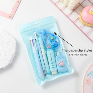 TEMU 새로운 하이라이터 문구 컬렉션 – 하이라이터, 젤 펜, 자동 연필, 그리고 5가지 종류의 종이 클립이 포함된 11개 문구 도구 세트 – 교육 및 전문 업무용 필수 학습 자료