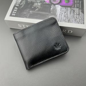 TEMU 남성용 천연 가죽 양장 지갑, 부드러운 소재로 제작, 섬세한 엠보싱 패턴이 있는 컴팩트한 남성용 간편하고 우아한 가죽 지갑, 가볍고 휴대하기 쉬움