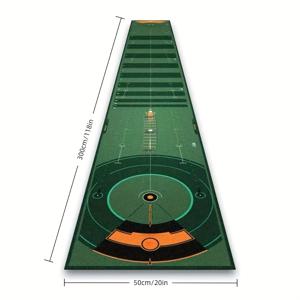 TEMU 1개 골프 퍼팅 트레이닝 매트 | 멀티 앵글 정밀 퍼팅 연습, 거리/방향 보정을 위한 스케일 , 리얼리스틱 퍼팅 경험, 모든 실력 레벨에 적합 - 실내/사무실용, 폴리에스터 섬유