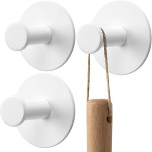 TEMU 수건 및 로브용 욕실 후크 3개 세트, 설치가 용이한 스타일리시한 화이트 벽걸이 후크, 욕실 확장, 주방 및 방에 적합, 가정 정리 솔루션, 수건 후크, 주방 가전제품 후크 제공