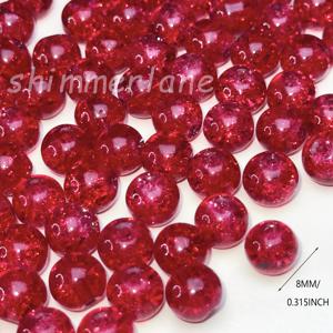 TEMU 80/200개 레드 시리즈 크랙 글라스 라운드 루스 비즈 | 10/8MM 랜덤 혼합 색상, 간편하고 스타일리시한 디자인, 주얼리 제작, 귀걸이, 펜던트에 적합, 발렌타인데이, 어버이날, 추수감사절, 생일 및 기타 기념일에 이상적