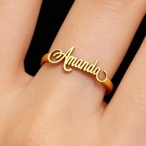 TEMU 1개 1개 여성용 맞춤형 이름/이니셜/날짜/메시지 링 - 개인화 각인 가능 304 스테인리스 스틸 오픈 링, 선물, 생일 선물, 캐주얼 의상, & 크리스마스/어버이날 선물